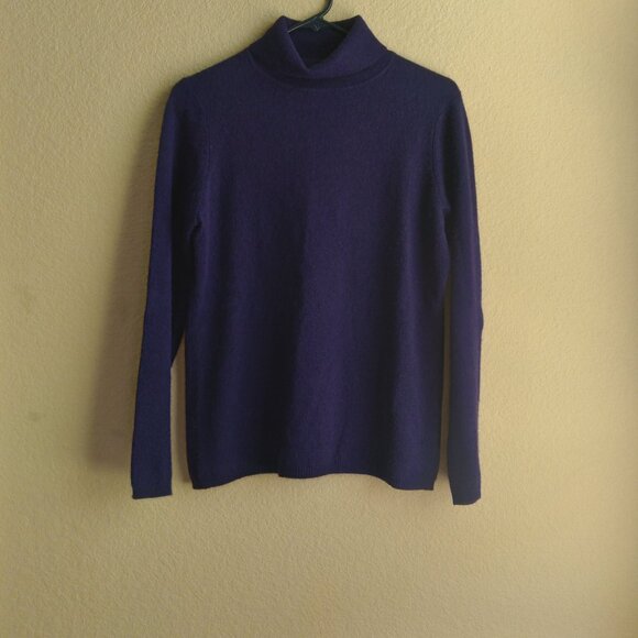 Charter Club Purple 100% Cashmere Turtleneck Sweater - Picture 1 of 3